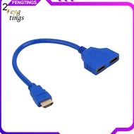 [Ft] 2 Ports HDMI-compatible 1080P Male to 2 Female 1 in 2 out Splitter Cable Adapter Converter