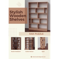 Living room floor cupboard Bookcase Storage cupboard Minimalist wooden cupboard 3D PUZZLE