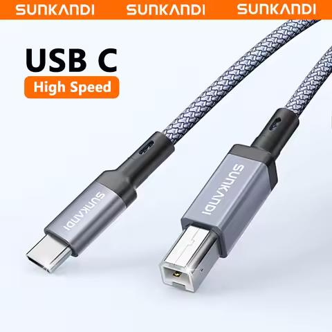 SUNKANDI USB B to USB C Printer Cable, Type B to Type C Printer Cord for MacBook Pro, Air, MIDI Cabl