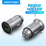 Vention Car Charger Mobil PD 20W 18W 2 Dual Output Type C USB QC3.0 Compatible forXiaomi / Huawei