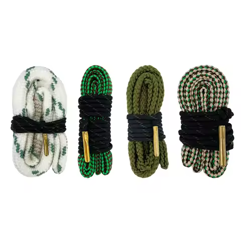 4 Pack Combo Gun Snake Bore Cleaning Snake Barrel Brush Rope for 12 Gauge .22/.223/5.56mm .380/9mm 7