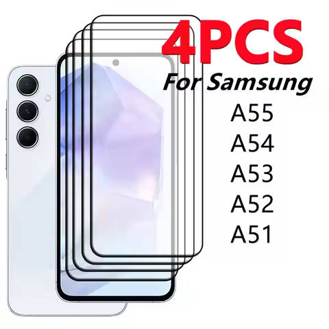 2/4PCS Screen Protector For Samsung A55 Glass Samsung Galaxy A55 Tempered Glass 9H Full Cover Glue S