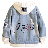 KPOP Stray Kids Seventeen Hoodie Denim Jacket Jean Coat Hoodies