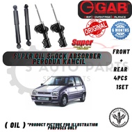 PERODUA KANCIL (FRONT 2PCS REAR 2PCS 1SET 4PCS) 100% ORIGINAL (OIL &amp; GAB) SUPER GAS SHOCK ABSORBER