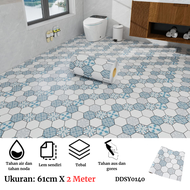 Stiker Lantai Perekat Diri Anti Air PVC Wallpaper Dinding Kamar Mandi Toilet Stiker Lantai 61X200cm