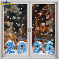 TOPSTORED Xmas Glass Decal, Static Cling PVC Christmas Window Stickers, Waterproof Glass Decal Santa