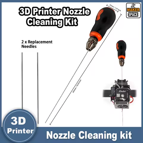 Clog Poke 3D Printer Accessories, Φ1.6mm Throat Piercing Needle Tool for Any 1.75mm Nozzles, 3D Prin