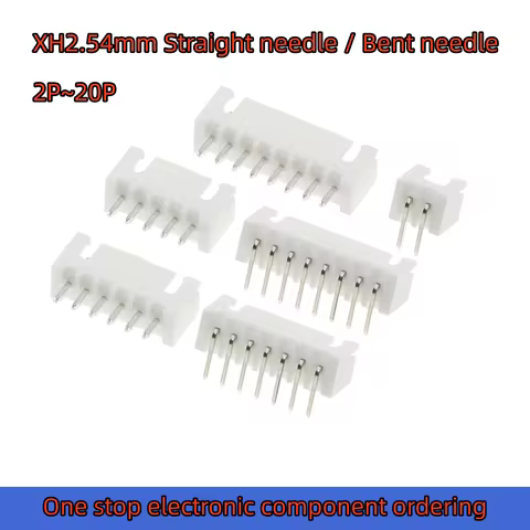 50pcs Connector XH2.54mm 2P 3P 4P 5P 6P 7P 8P 9P 10P 11P 12P 13P 14P 15P 16P 18P 20P Straight needle