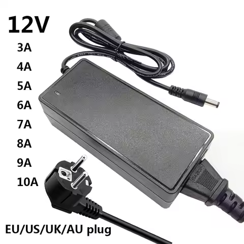 12V 3A 4A 5A 6A 7A 8A 9A 10A 12 V Converter Adaptor 12 Volt AC to DC Power Adapter Supply Universal 