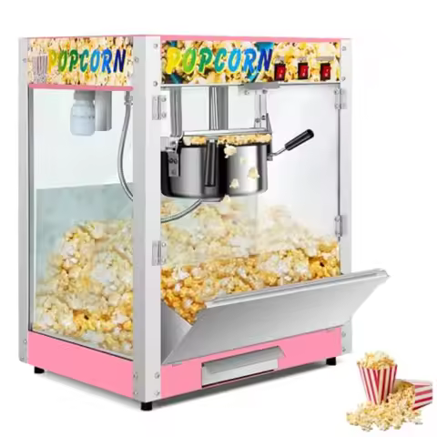 Commercial Popcorn Machine with 8Oz Kettle Makes up to 48 Cups Countertop Popcorn Maker Movie Theate