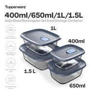 Tupperware Voila Rectangular Glass Food Storage Container Collection l 400 ml, 650ml, 1L & 1.5 L | A