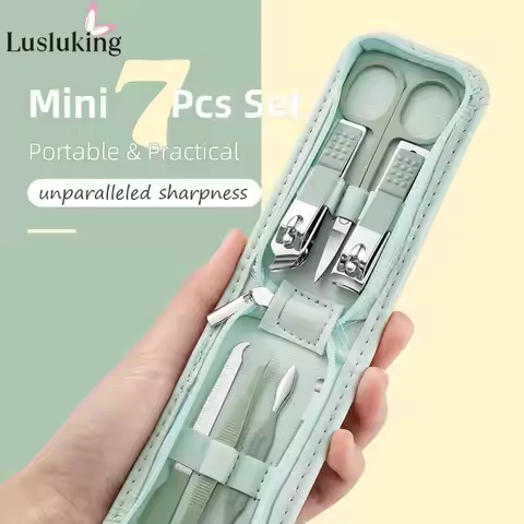 7pcs Manicure Set Pedicure Sets Nail Clippers Tools Stainless Steel Professional Nail Scissors Cutte