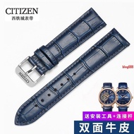 Citizen Citizen Watch Strap Genuine Leather Cowhide Blue Angel Eco-Drive Watch Chain Accessories Men Women 20m