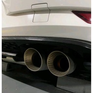 New Model Akrapovic Stainless Steel Matte Silver Car Exhaust Pipe Muffler Twin Tip Pipe Tailpipe End Pipe