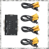 [I O J E] KVM Switch,USB VGA KVM Switch for 4PC Sharing One Video Monitor and 3 USB Devices,for PC, 