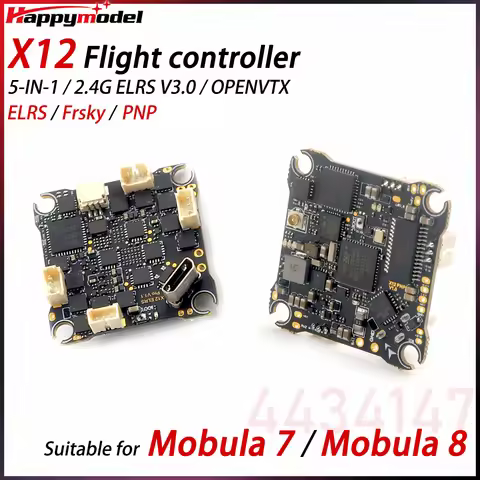 HappyModel X12 / X12 Pro AIO 5in1 2.4G ELRS V3.0 OPENVTX Flight Controller 12A ESC Support 1-2S Frsk