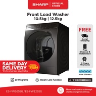 SHARP 10.5kg 12.5kg  Front Load Washer l Washing Machine ES-FW105SG | ES-FW125SG (4 Ticks) l 2 Year 