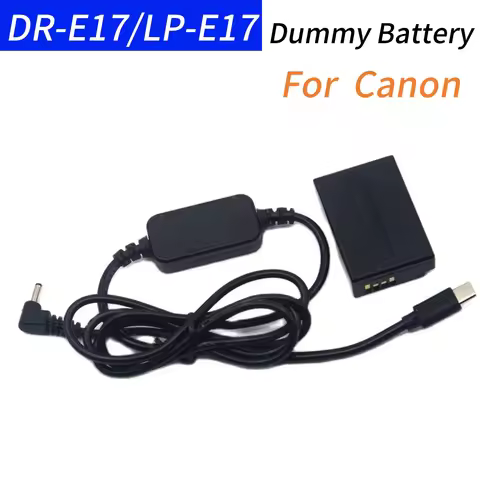 LP E17 Dummy Battery DR-E17 DC Coupler+USB TYPE C DC Cable for Canon EOS M3 M5 M6 EOS-M6 Mark II Cam