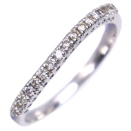 Size 7 Ring, K18 White Gold with 0.10ct Diamond, Approx. 1.3g, Women's [Used]