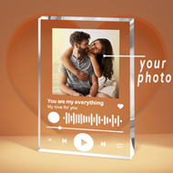 1pc Customized Acrylic Photo Plaque With Song QR Code, Personalized Love Song Display Plaque And Cus