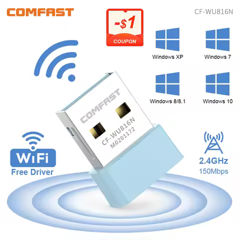 Comfast 150Mbps USB WiFi Adapter 2.4GHz Internet Card Drive free LAN Wi-Fi Receiver Key Dongle anten