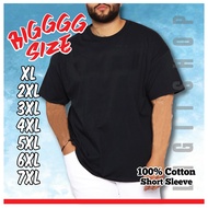 READY Stock BIG Size Cotton 5XL 6XL 7XL Short Sleeve Plus Size Oversized  T-Shirt Baju Besar Plain K