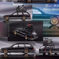 Mortal 1/64 Mercedes-Benz E-Class E300 S124 Wagon Black/Silver2 Diecast Car Mode