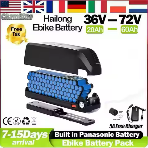 48V E Bike Hailong Akku 50ah Lithium Battery 52v Electric Bicycle Ncr18650b 72v 60v 36v Ebike 2000w 