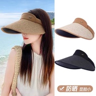 Empty top uv sun protection hat for women, uv protection, la Empty top uv sun protection hat Female Ultraviolet protection Big Brim Beach Sunshade Straw hat Cycling Cover Face sun hat OU24418