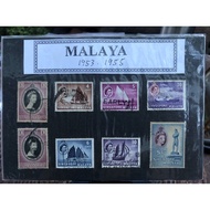 Malaya old stamps.Malaysia setem lama Malaya 1953~1957