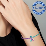 Hand Woven Adjustable Pink Ribbon Bracelet, Alloy Bow Bracelet, Gift Bracelet For Friends S8v2