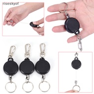 riseskyof Retractable Reel Steel Cord Recoil Belt Ring Badge Pass ID Card Holder