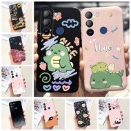 Silicone Case For Tecno Pop 5 LTE 2021 Cover BD4 BD4i BD4a Cute Dinosaur Flower Soft Casing For Tecn