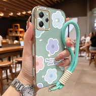 Casing hp For Xiaomi Redmi 12 12C 11A Note 12R 5G poco M6 Pro 5G C55 Colored Flower Case Metal Coati