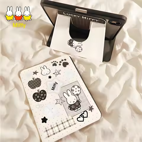 Kawaii MIFFY Rabbit Tablet Case Cute Cartoon Balloon Miffy Rabbit Acrylic IPad10/air6 Tablet Case IP