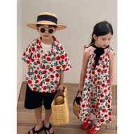 Brother Sisters Summer Children Sisters Clothes Korean Baby Fashion Flowers Brother Sisters Clothes 