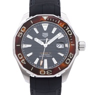 二手TAG HEUER Aquaracer WAY201N自動機械錶，不鏽鋼/橡膠錶帶，黑色錶盤，0223，男款