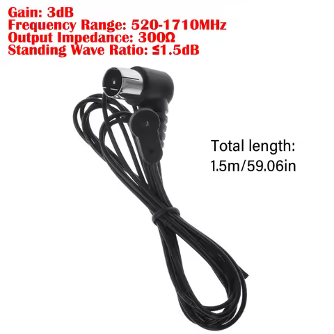 FM Radio Antenna F Adapter 75 ohm Unbal Male Connector Indoor Stereo for Yamaha JVC Sony Sherwood Pi