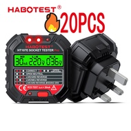 HABOTEST 20PCS HT107E Socket Outlet RCD Tester Accurate LCD Display Circuit Polarity Voltage Detecto