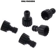 ONLYGOODS 5PCS Hose Adapter, G3/8 Female Thread Black Faucet Connector, Multipurpose PP Hose Connect