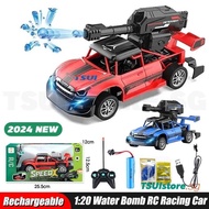 2024 New  RC Tanker Water Bomb Racing Car Tank Toys Model Kids Toy Remote Control Shoot Bubble Tank Kawalan Jauh Kereta Kebal Tembak