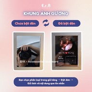 2-way mirror LED picture frame printed on request - Mirror night light, gift for girlfriend, gift fo