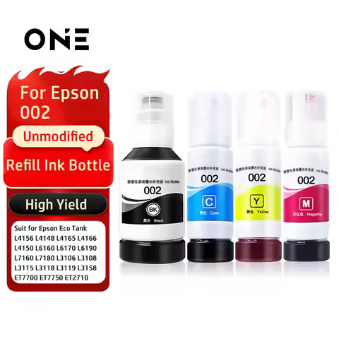 003 002 T502 T544 ET Refill Dye Ink for Epson L3110 L3100 L3101 L3150 L5190 L8160 L8180 ET-8500 ET-8