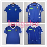AAA+Retro T-shirt 98 2002 2004 2006 Brazil Away S-XXL Football Clothing