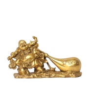 Laughing Crafts Keeping Buddha Wholesale Bronze Cloth Bag Yang Gold Ornaments Copper Pull Bag TT7B