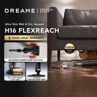 Dreame H16 FlexReach Wet and Dry Vacuum | 28000Pa Suction 9.55cm Ultra-Slim Lie-Flat Design 95C Hot