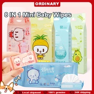 8 IN 1 Mini Baby Wipes Wet Wipes Wet Tissue Travel Outdoor Spot Mini Wet Wipe Wet Tissue Wipes