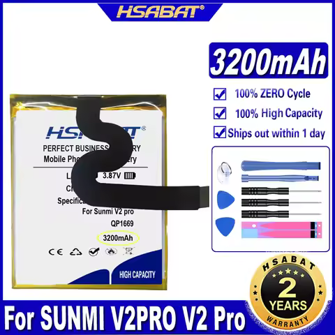 HSABAT QP1669 3200mAh Battery for SUNMI V2PRO V2 Pro Mobile Phone Batteries