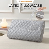 Dansunreve Waterproof Latex Pillow Case White/Pink/Grey/Blue Solid Color Thicken Pillowcase with Zip