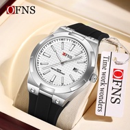 OFNS 8040 New Fashion Men's Quartz Watch Simple Calendar Luminous Waterproof Sports Causal Watches f